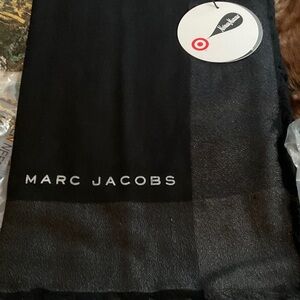 NWT MARC JACOBS X TARGET BLACK METALLIC AND PLAIN SCARF wool cashmere